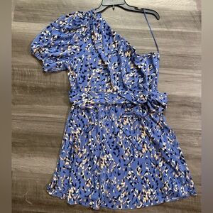 Nine West Dress XL Stretch One Sleeve Short A-line Dress